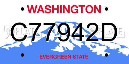 C77942D Washington License Plate