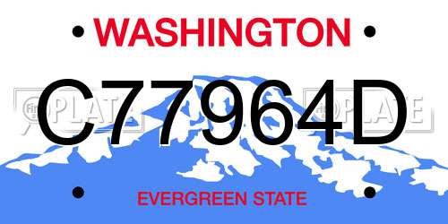 C77964D Washington License Plate