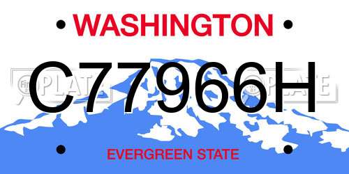 C77966H Washington License Plate