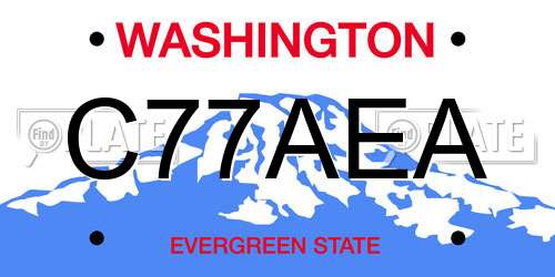 C77AEA Washington License Plate