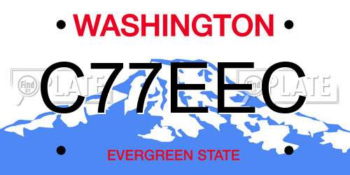 C77EEC Washington License Plate