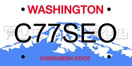 C77SEO Washington License Plate