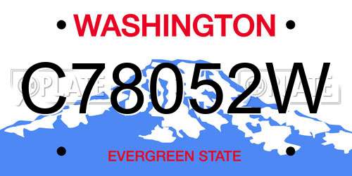 C78052W Washington License Plate