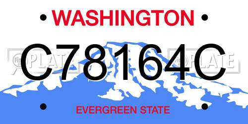 C78164C Washington License Plate