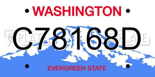C78168D Washington License Plate