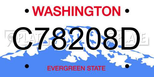 C78208D Washington License Plate