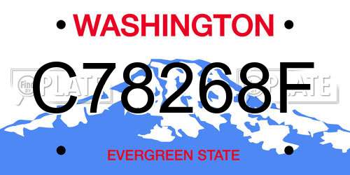 C78268F Washington License Plate