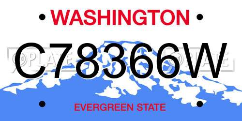 C78366W Washington License Plate