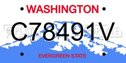 C78491V Washington License Plate