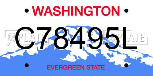C78495L Washington License Plate