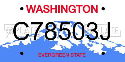 C78503J Washington License Plate