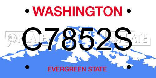 C7852S Washington License Plate