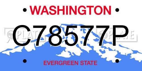 C78577P Washington License Plate