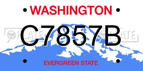 C7857B Washington License Plate