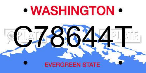 C78644T Washington License Plate