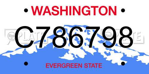 C786798 Washington License Plate