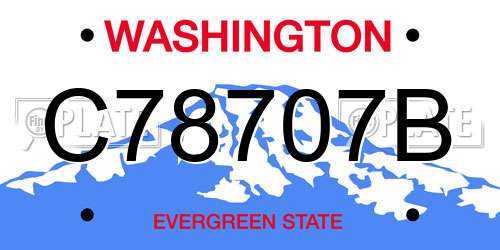 C78707B Washington License Plate