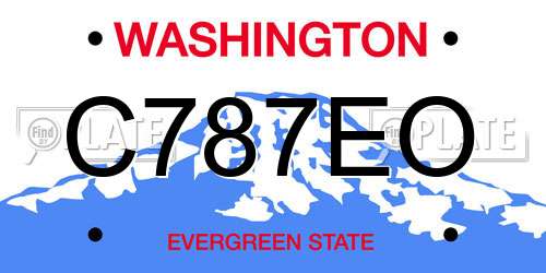 C787EO Washington License Plate
