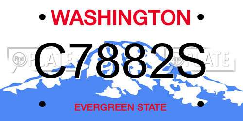 C7882S Washington License Plate