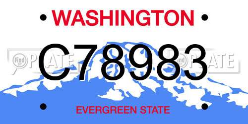 C78983 Washington License Plate
