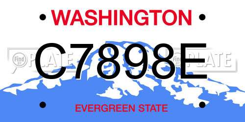 C7898E Washington License Plate