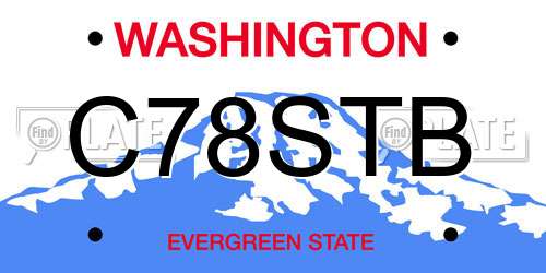 C78STB Washington License Plate
