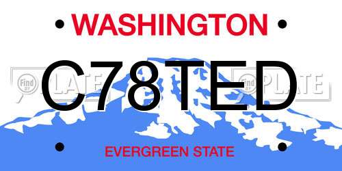 C78TED Washington License Plate