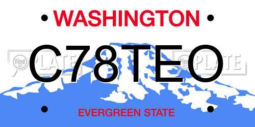 C78TEO Washington License Plate