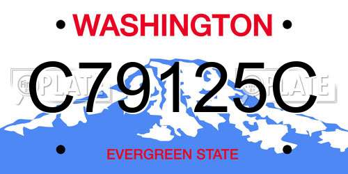 C79125C Washington License Plate
