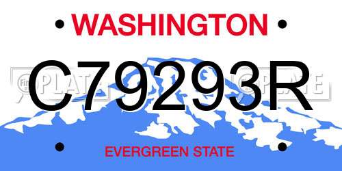 C79293R Washington License Plate