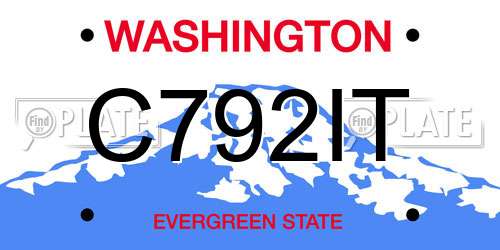 C792IT Washington License Plate
