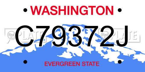 C79372J Washington License Plate