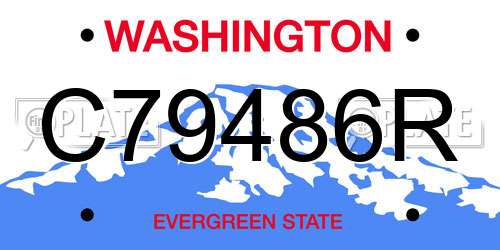 C79486R Washington License Plate