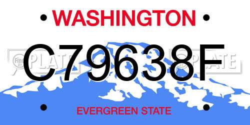 C79638F Washington License Plate
