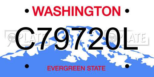 C79720L Washington License Plate