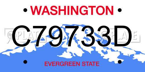 C79733D Washington License Plate