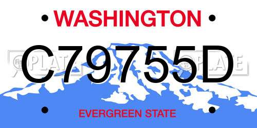 C79755D Washington License Plate