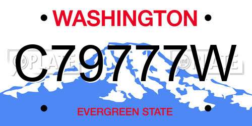 C79777W Washington License Plate