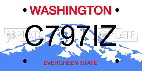 C797IZ Washington License Plate