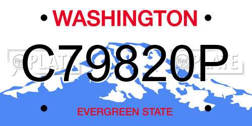C79820P Washington License Plate