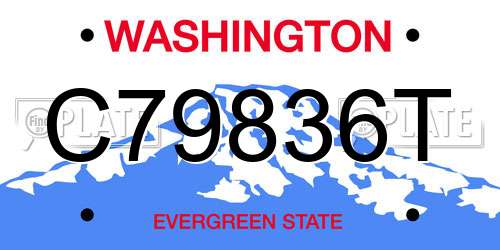 C79836T Washington License Plate