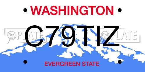 C79TIZ Washington License Plate