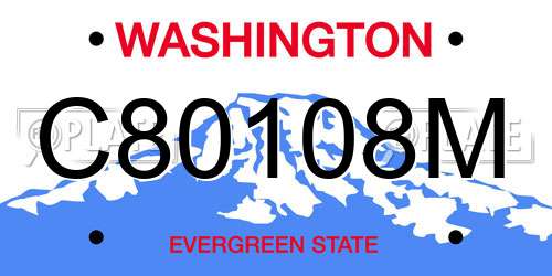 C80108M Washington License Plate
