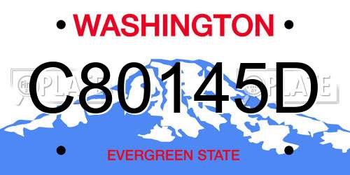 C80145D Washington License Plate
