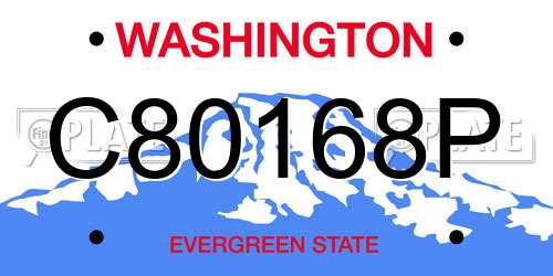 C80168P Washington License Plate