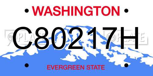 C80217H Washington License Plate