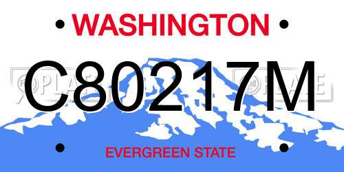 C80217M Washington License Plate