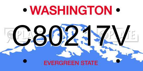 C80217V Washington License Plate