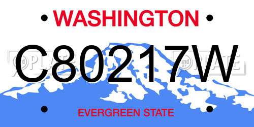 C80217W Washington License Plate