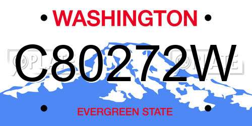 C80272W Washington License Plate